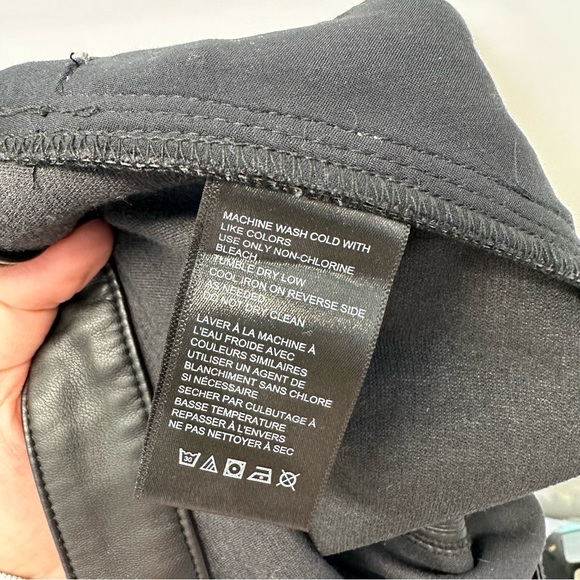 Free People Black Vegan Leather High-Rise Biker Pants Size 14 NEW - Picture 9 of 12